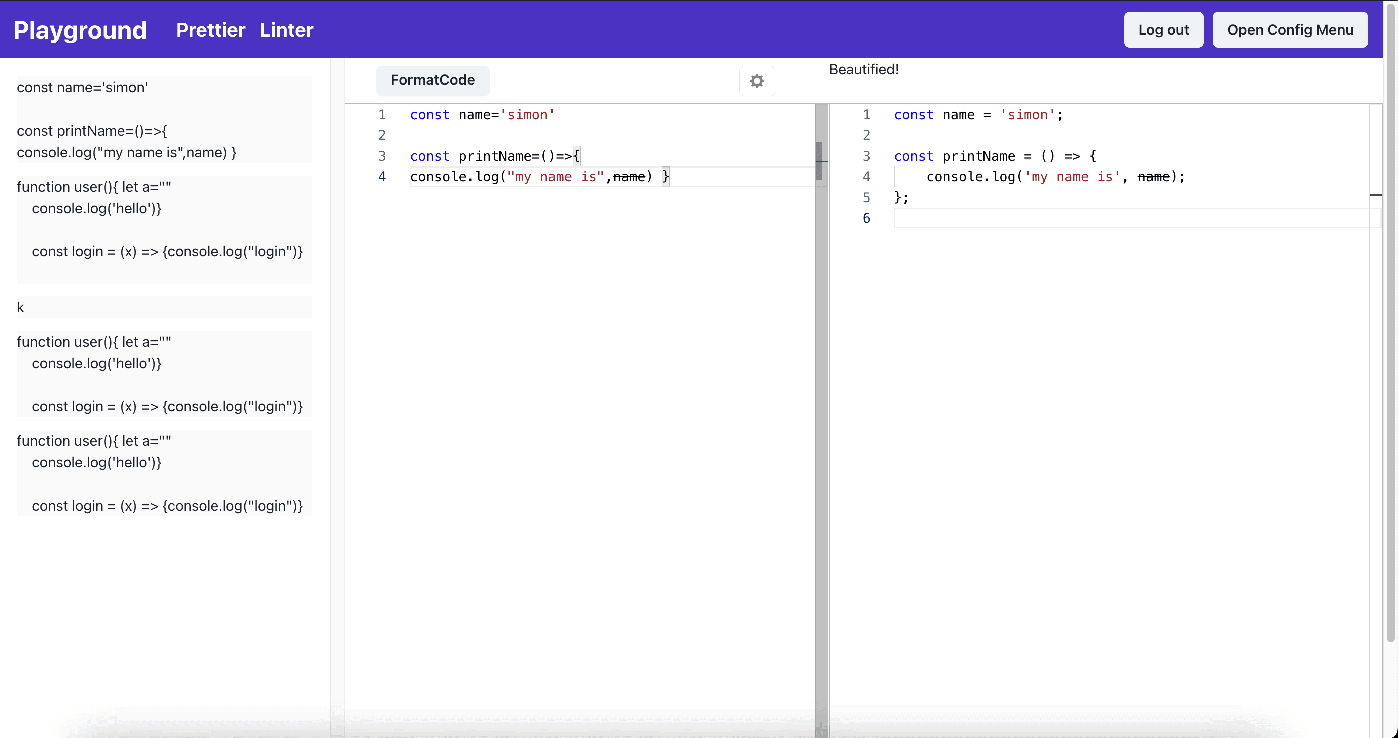 Prettier Linter Utility App